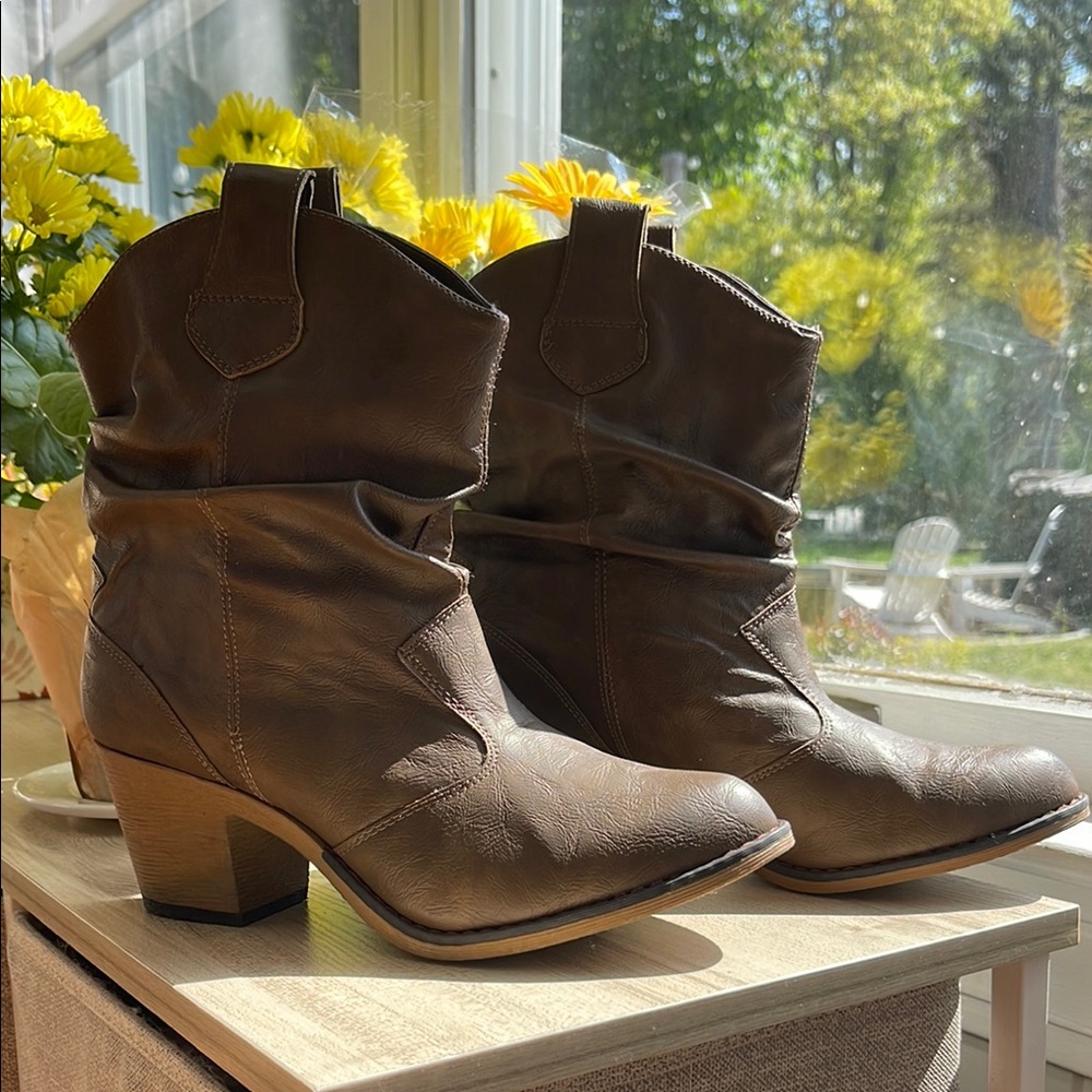 Brown Leather Ankle Boots